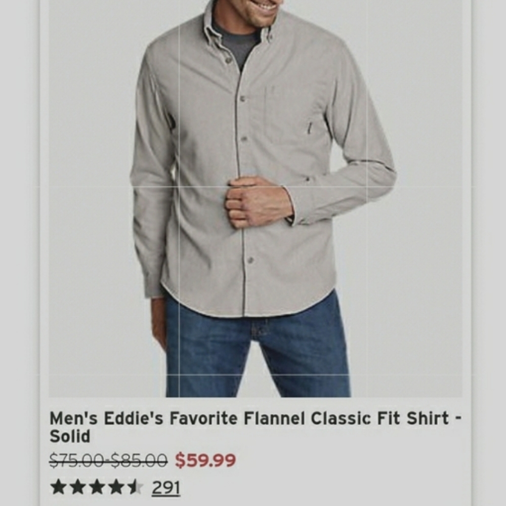 Men's Eddie Bauer Flannel classic fit button down - dark gray